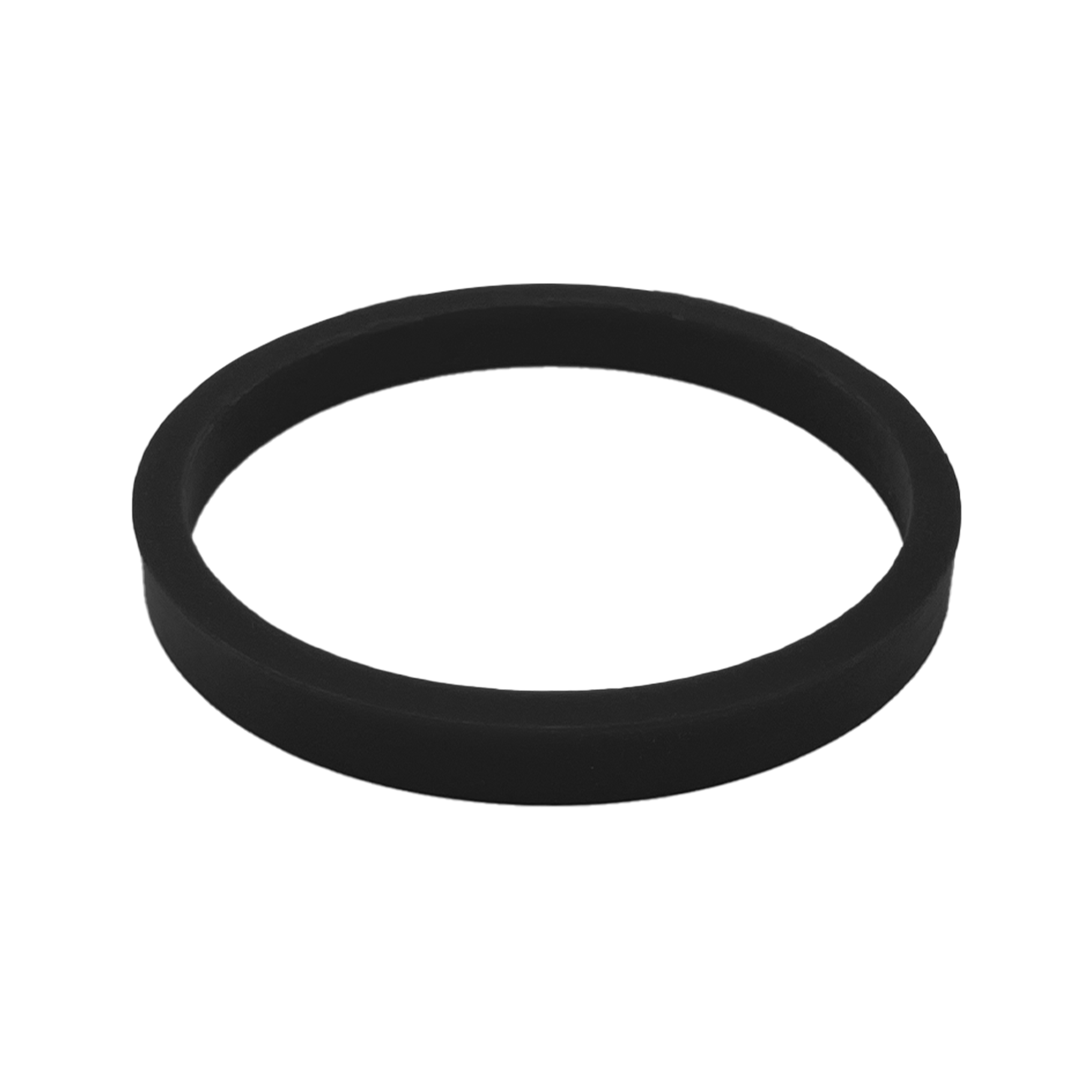 Black rubber gasket for KeepCup Helix Light Bottle Lid, shown at a slight angle against a white background, displaying the circular seal's flat profile and matte finish.