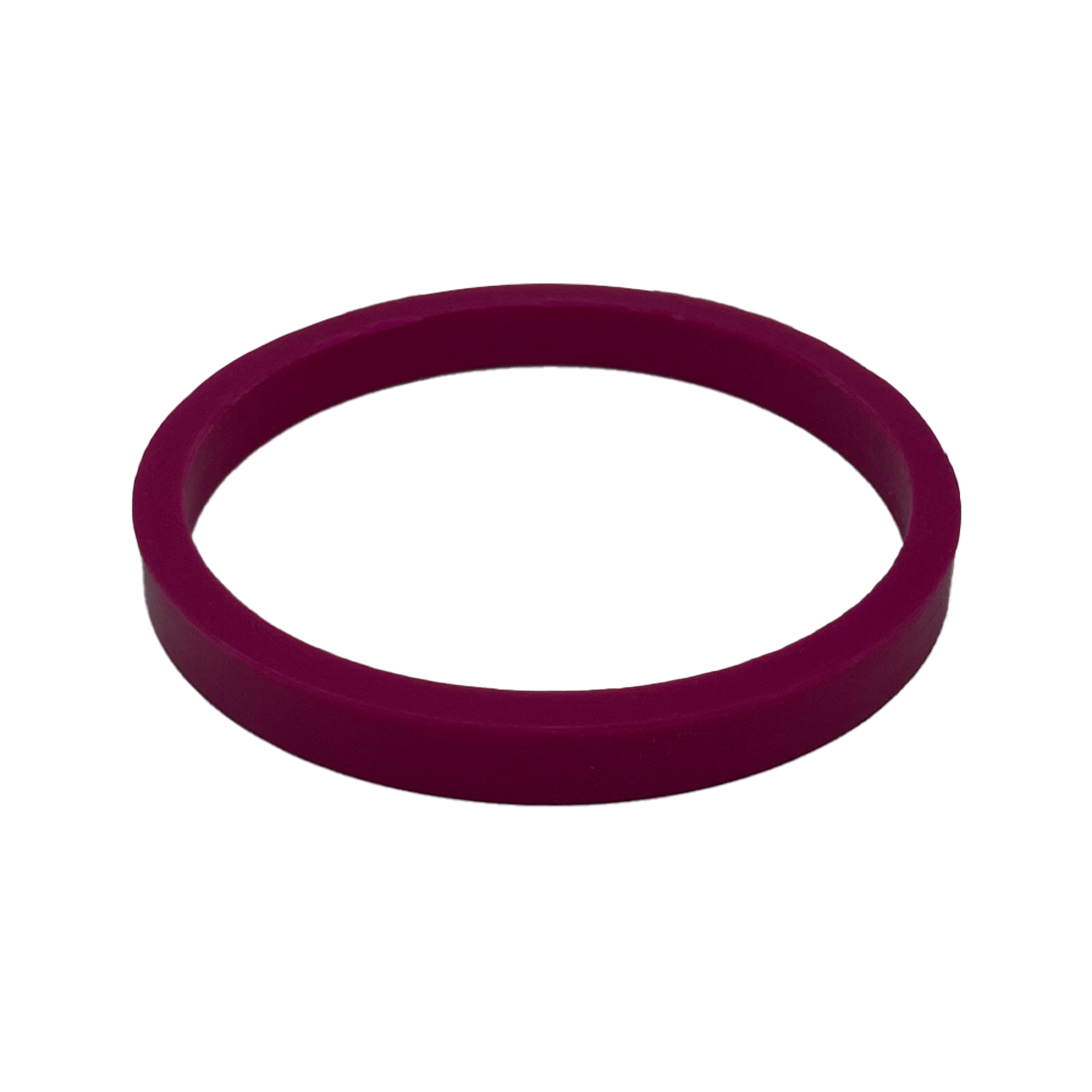Burgundy Gasket Helix Light Bottle Lid shown at a slight angle against a white background, displaying the circular silicone seal ring in a deep magenta colour.