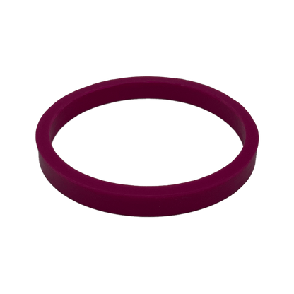 Burgundy Gasket Helix Light Bottle Lid shown at a slight angle against a white background, displaying the circular silicone seal ring in a deep magenta colour.