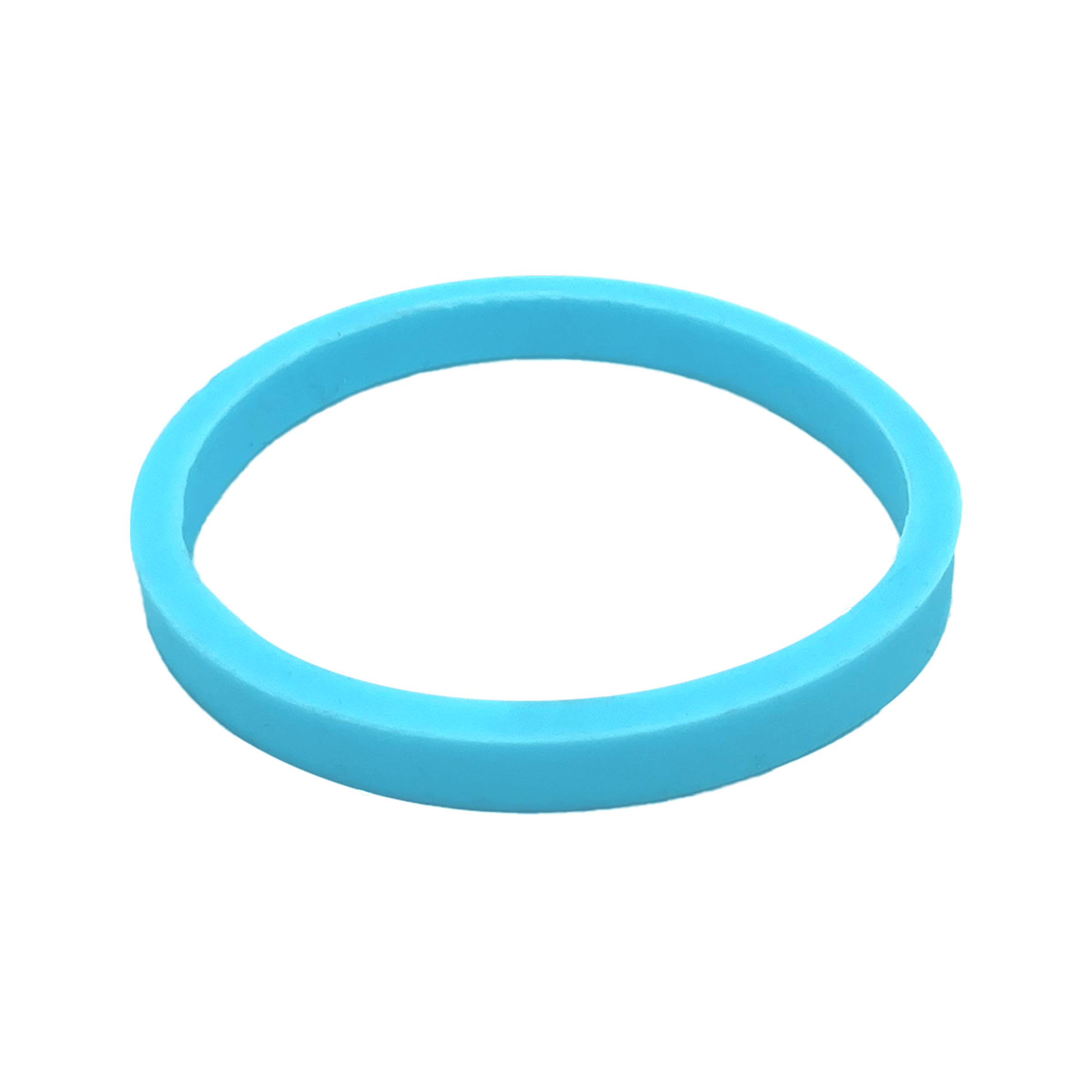 Light blue Cloud coloured silicone gasket for KeepCup Helix Light Bottle Lid, shown at a slight angle against a white background, displaying the circular ring shape and flat profile of the replacement seal.