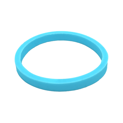 Light blue Cloud coloured silicone gasket for KeepCup Helix Light Bottle Lid, shown at a slight angle against a white background, displaying the circular ring shape and flat profile of the replacement seal.