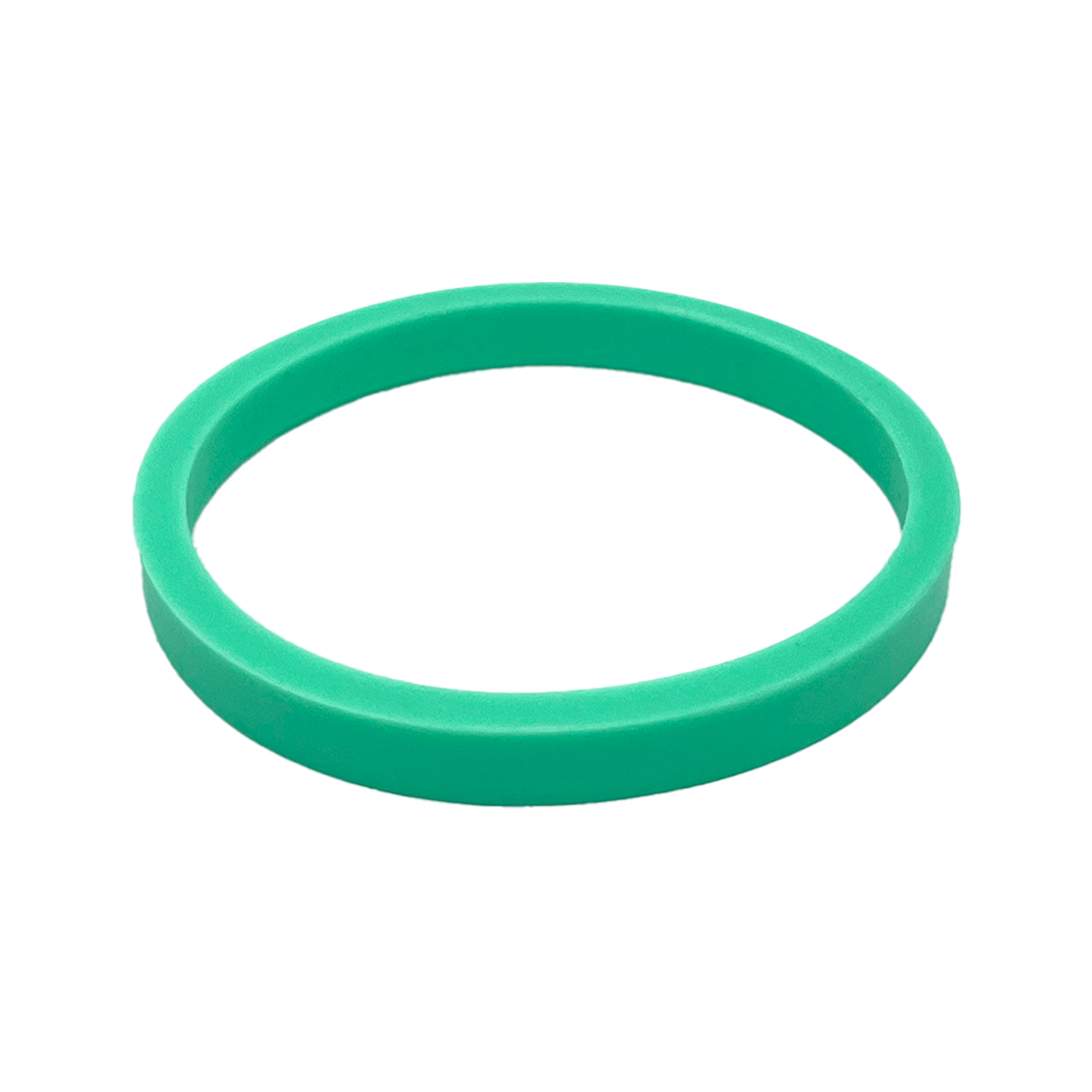 Frost-coloured silicone gasket for the KeepCup Helix Light Bottle Lid, shown at a slight angle against a white background, displaying its circular ring shape and teal-green colour.