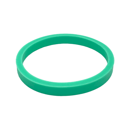 Frost-coloured silicone gasket for the KeepCup Helix Light Bottle Lid, shown at a slight angle against a white background, displaying its circular ring shape and teal-green colour.
