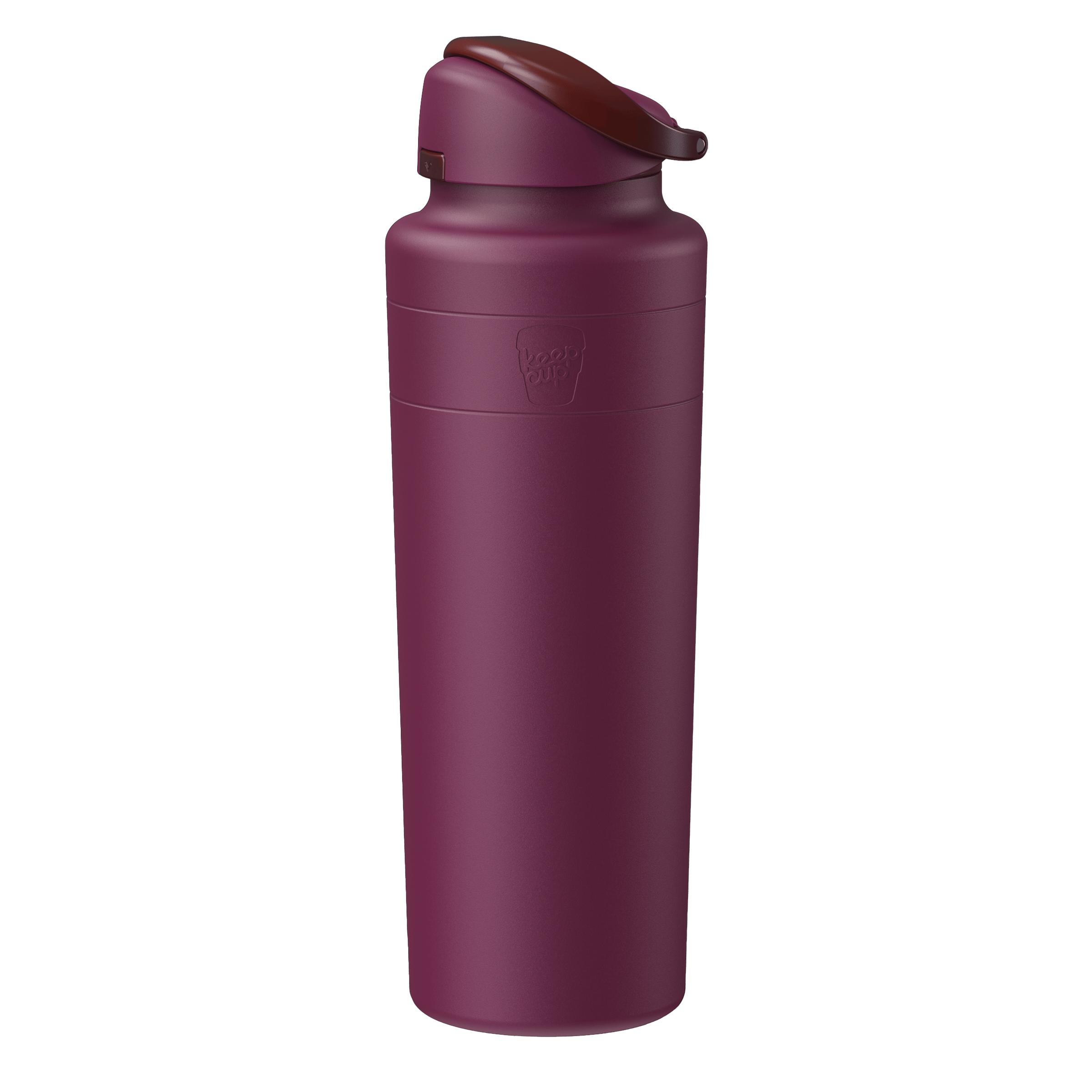 Mulberry water bottle on a transparent background