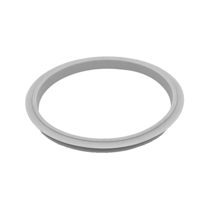 Light grey silicone gasket for the KeepCup Straw Lid - Brew, shown at an angle against a white background, displaying its circular ring shape and flexible material.