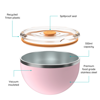 Go Bowl Luxe - Flat Lid | Pashmak Pink